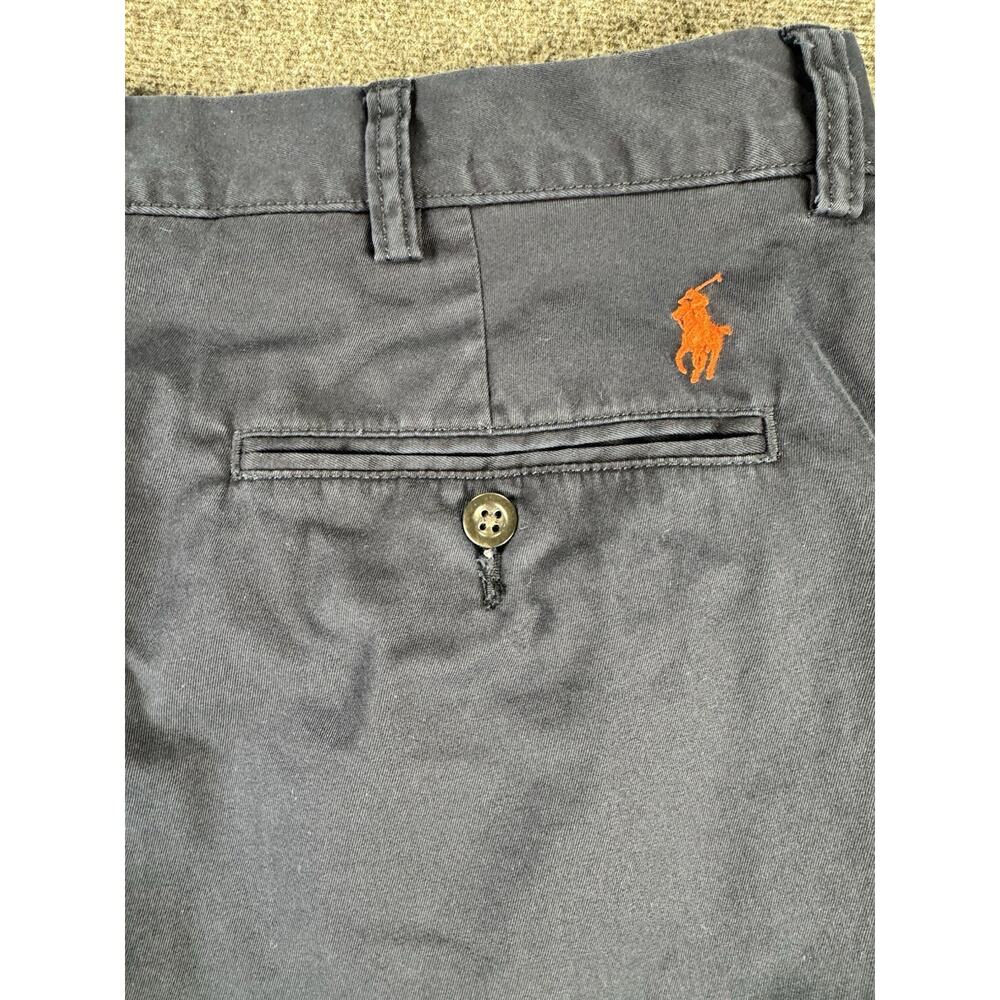 Mens Polo By Ralph Lauren Navy Blue Suffield Chino Style Pants 36 By 32 - Picture 7 of 8